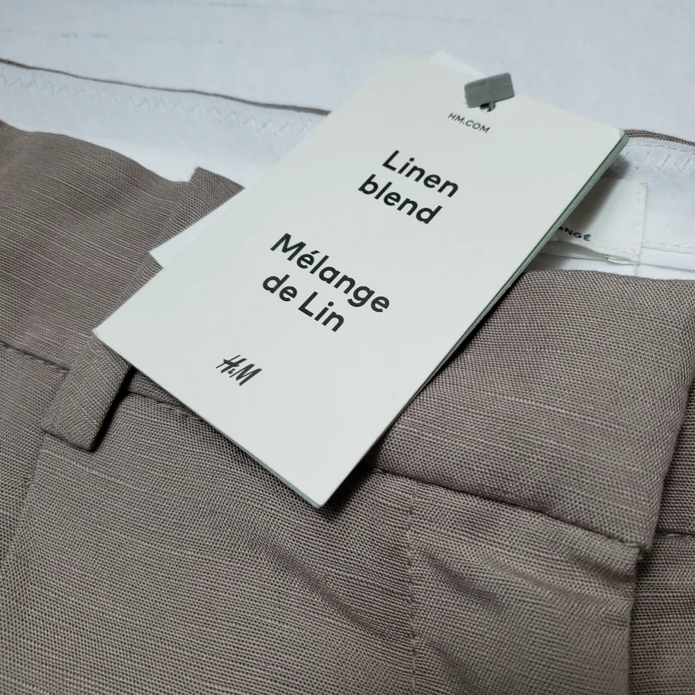 H&M Wide Leg‎ Linen Blend Pants Trousers